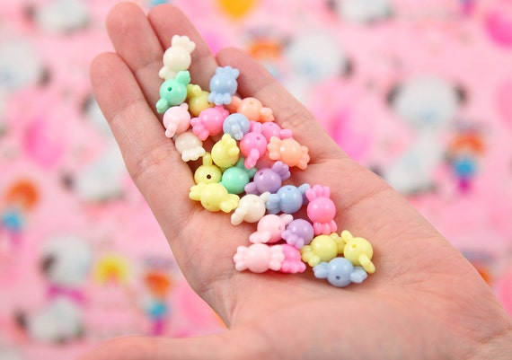 2PC Acylic Cute Round Candy Shape Pendants Colorful Soft Candy