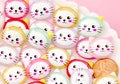 Kitty Flatbacks - 12 pieces - 20mm Colorful Kitty Cat Multi Color Flat Back Resin Cabochons