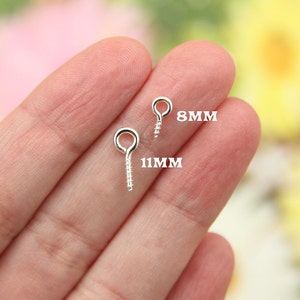 11mm Big Silver Color Screw Eyes - 100 pcs set - For making items into Charms bild 4