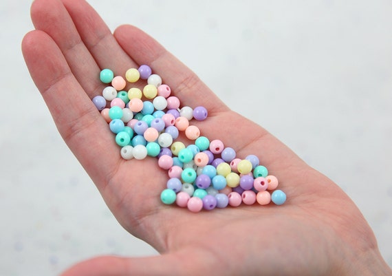 Pastel Beads - 15mm Pastel Snowflake Acrylic or Resin Beads - 100