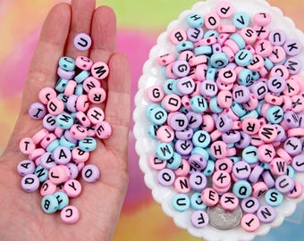 Pastel Alphabet Beads: 10mm Round Acrylic Letter Beads - 170 Pieces