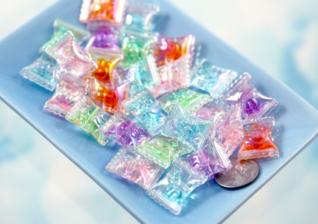 Candy Beads - 21mm Colorful Candies Wrapped Candy Shape Acrylic or ...