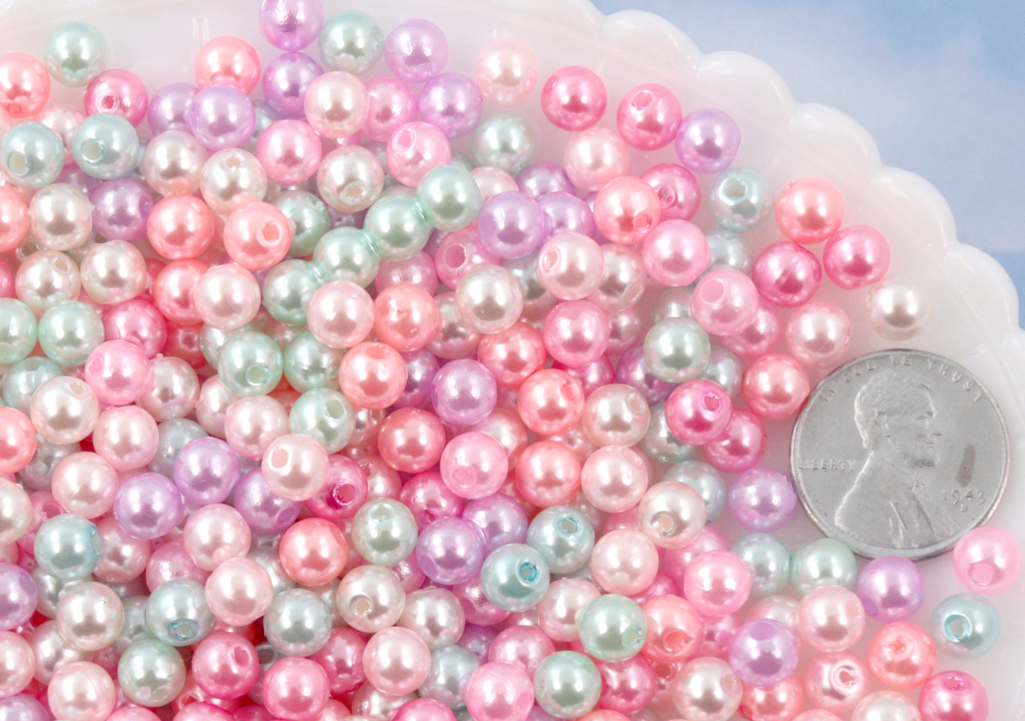 500 pcs Clear Transparent Bubble Beads Plastic Craft Pearls 12mm Round  Smooth