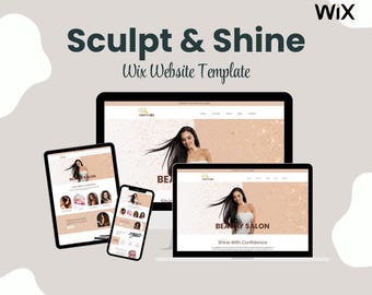 Sculpt & Shine Branded Wix Website Template | Salon Premium Wix Template | Beauty Wix Premium Template | SEO Optimized Wix Premium Template