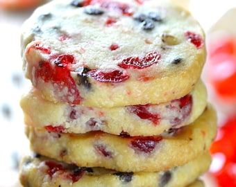 Maraschino Cherry Shortbread Cookies: Christmas Digital Recipe (PDF)