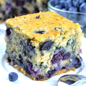 Blueberry Breakfast Cake Recipe: Healthy Yogurt Oat Cake (PDF Printable)