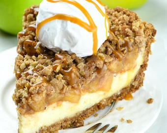 Recette de tarte au cheesecake croustillante aux pommes : dessert d'automne fait maison (recette numérique)