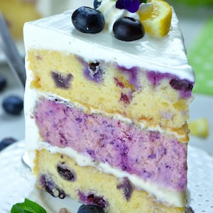 Lemon Blueberry Cheesecake Cake Recipe: Printable PDF (Digital Download)