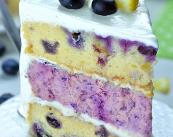 Lemon Blueberry Cheesecake Cake Recipe: Printable PDF (Digital Download)