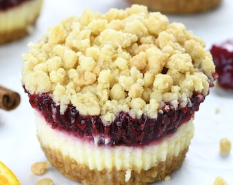 Mini-Cranberry-Käsekuchen-Rezept: Hausgemachtes Dessert (PDF zum Ausdrucken)