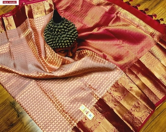 Kanjivaram pure silk saree hand woven saree with silk certified,wedding saree,traditional saree,