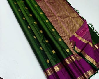 Kanchipuram pure silk saree handwoven saree with silk certified saree ,wedding saree ,traditional saree
