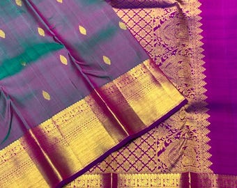Pure silk saree handloom double wrap silk with silk mark certified,wedding saree,south Indian saree,traditional saree.