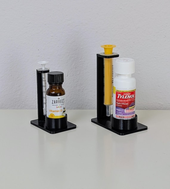 Small bottle and syringe holder - baby medicine/vitamin holder