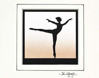 Ballerina Original Signed Hand Cut Silhouette Papercut Art by John Speight - Gift for Her