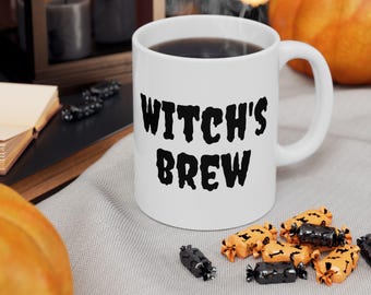 Caneca de Halloween Witch's Brew - Ótimo presente para amigos bruxos