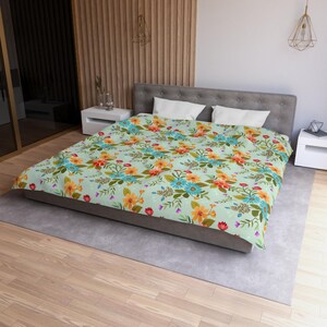 Vintage Floral  Microfiber Duvet Cover, Cute Floral Duvet, Cozy Floral, Gift For Her, Bedding Set, Bedroom Decor, Home Textiles, Floral Home