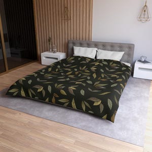 Leaves Seamless Pattern Microfiber Duvet Cover,  Autumn Leaves Duvet Covers, Cute autumn Leaves Pattern Duvet Covers
