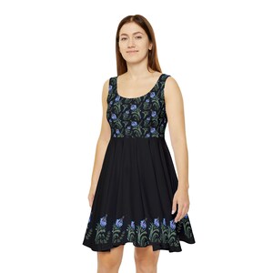 Floral Women&#39;s Dress, Cozy Floral Skater Dresses, Floral Pattern Women&#39;s Skater Dresses, Women&#39;s Skater Dress