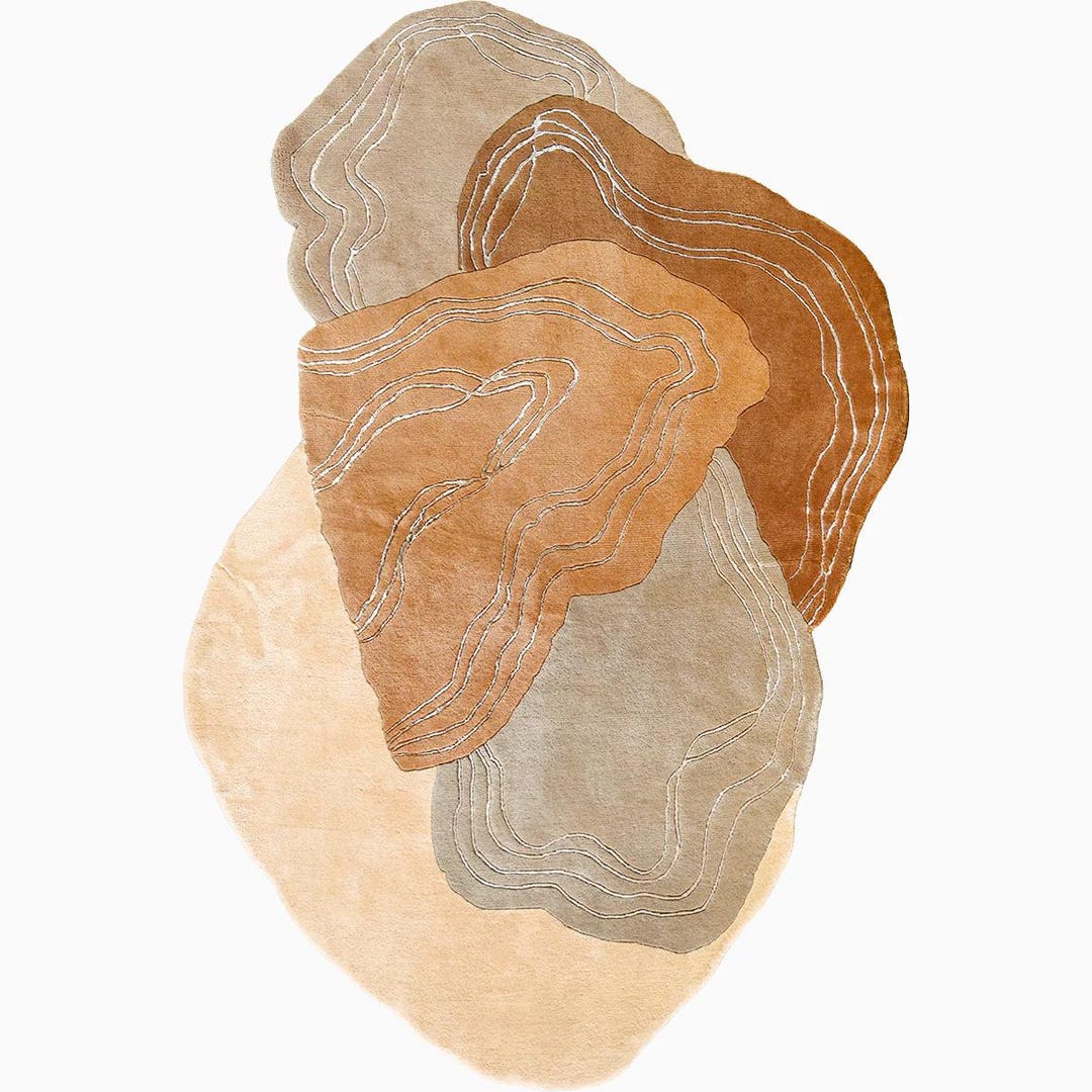 Ever Keep Rug Ever Evolving Form Ever Evolving Rug, Abstract Form Rug, Beige Tan Rug ...