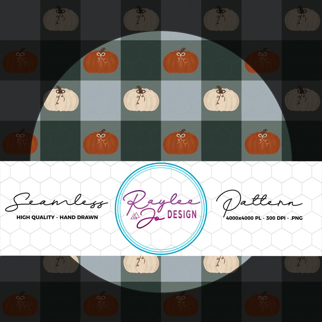 Cozy Pumpkin Patch Green 300 DPI PNG Repeat Pattern - Etsy