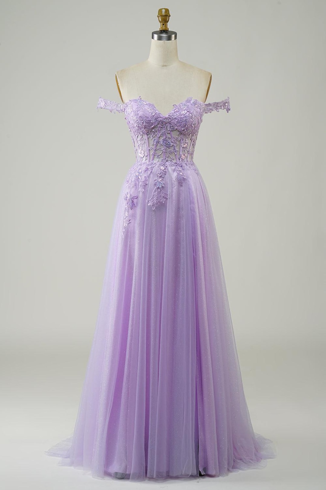Light purple halter-neck fitted waist elegant princess short ball gown R7883 main image 1