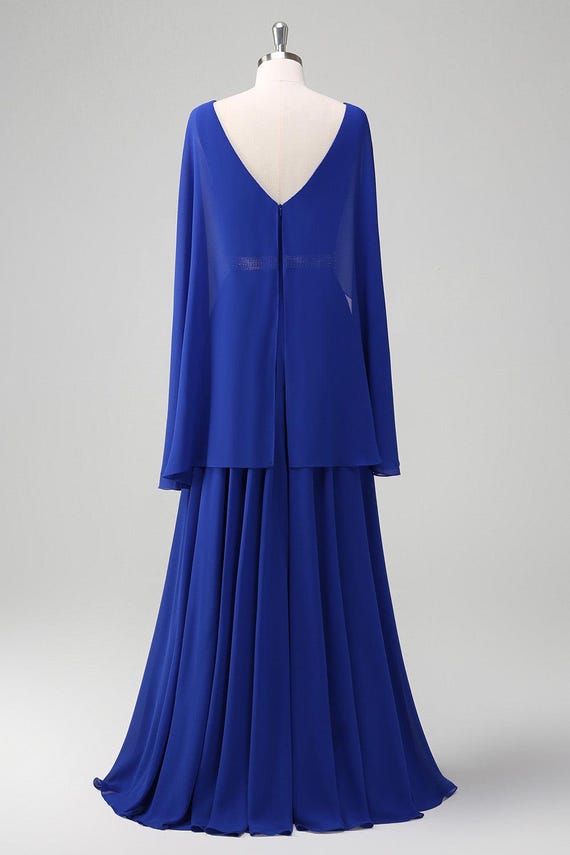 satin dress with neck scarf La Divine 7454 Formal Gown One Shoulder Attached Wrap-Around Wrap Skirt Slit Burgundy / 16 Angel Dress (Blue) – Style:SR0402B silky finish Color:All Ivory