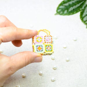 Miyuki Miniatur Tasche, Oma Quadrat, Miniatur Tasche, Miniatur Handtasche, Geschenk für sie, Geschenk für Mutter, Geschenk für Frauen