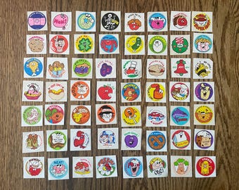 Autocollants Vintage BJ Spécialités – Scratch N Sniff Baies – Années 80 – Licorne