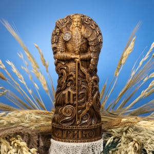 Stribog Slavic God Statue, Wooden Pagan Figurine of Wind and Air, Hand Carved Slavic Mythology Sculpture, Slavic Pagan Altar Decor