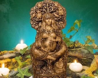 Estatua de la Madre Naturaleza, Diosa Tierra, Gaia, Madre del Bosque, Fertilidad, Altar Pagano Wicca, Decoración del Hogar