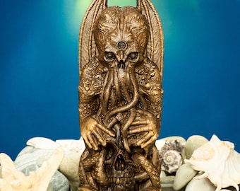 Cthulhu Statue Lovecraft Decor Altar Idol Cosmic Horror Sculpture Occult Dark Fantasy Image