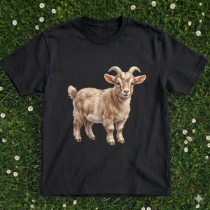 Camiseta con estampado de cabra para el Día de la Madre, personalizada, de algodón, ideal para verano, unisex, color blanco.