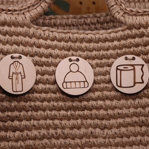 Cartes en bois Montessori pour ranger les jouets. Articles ménagers étiquette étiquette pour vêtements jeu serviette bonnet chaussures salle de jeux organisation bébé