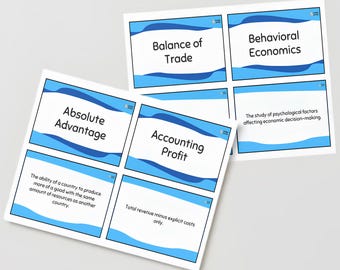 Economics Terms Flashcards | Study Aid (Digital Download)