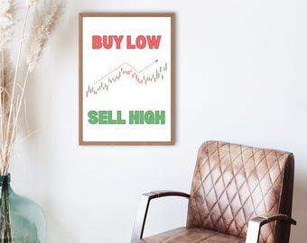Buy Low Sell High Poster | Business Economics Classroom Decor (Digital Download)