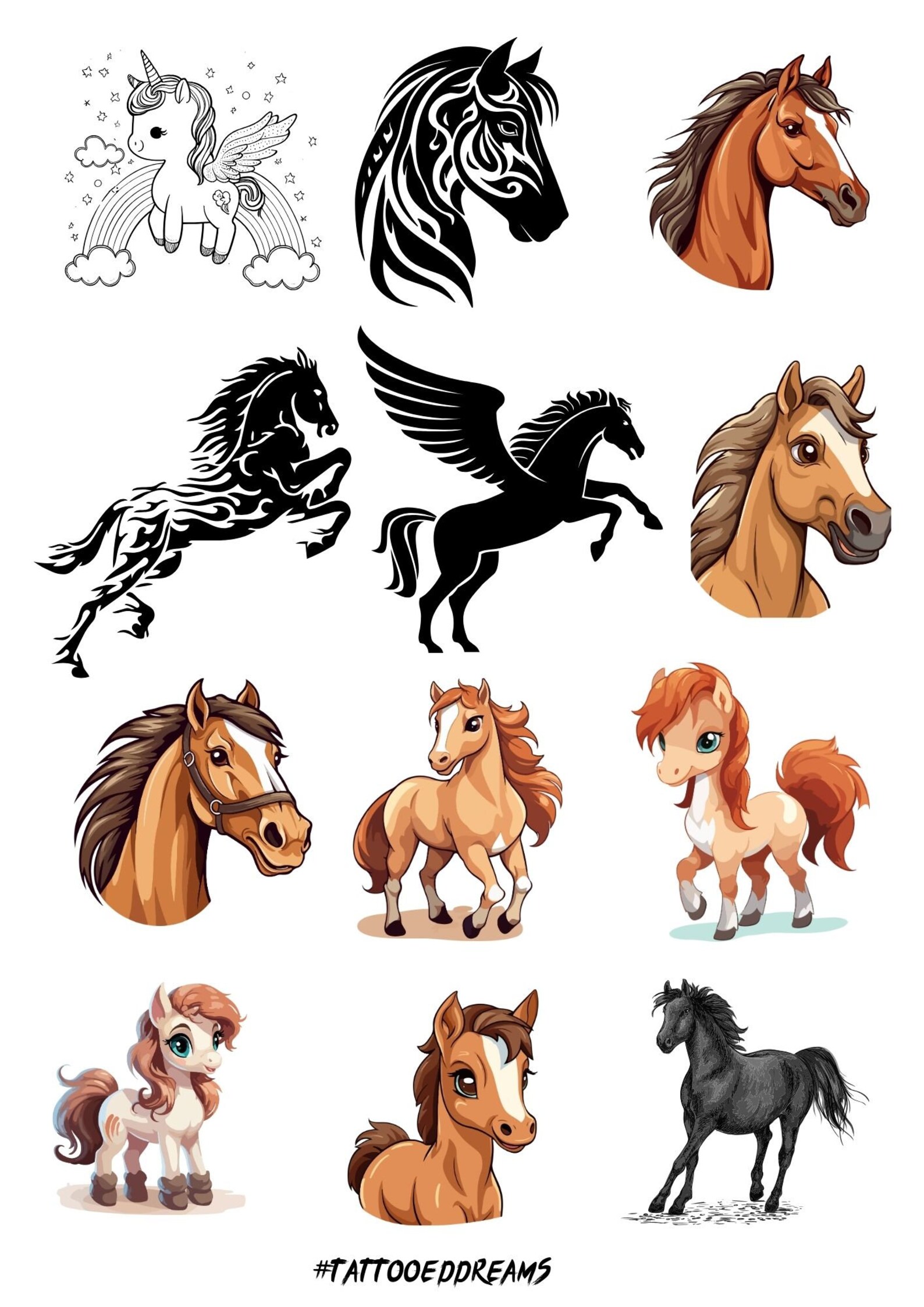 Printable Zodiac Animal Tattoos 12 East Asian Zodiac Signs Customizable printable-zodiac-animal-tattoos-12-east-asian-zodiac-signs-customizable