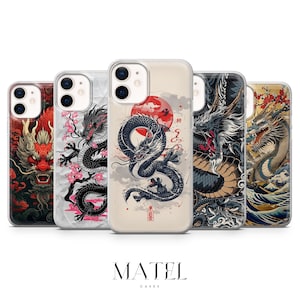Dragon Phone Case Japanese Cover for iPhone 17, 16, 15, 14, 13, 12, Samsung S25, S24, S23, S22, A56, A16, Google Pixel 10, 9A, 8, 7, 6