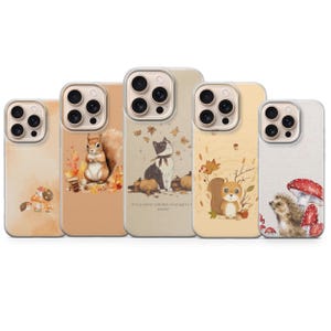 Autumn Animal Phone Case Fall Cover for iPhone 17, 16, 15, 14, 13, 12, Samsung S26, S25, S24, S23, S22, A56, A17, Pixel 10, 9A, 8, 7, 6