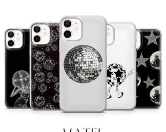 B&W Mirrorball Phone Case Disco Cover for iPhone 17, 16, 15, 14, 13, 12, Samsung S25, S24, S23, S22, A56, A16, Google Pixel 10, 9A, 8, 7, 6