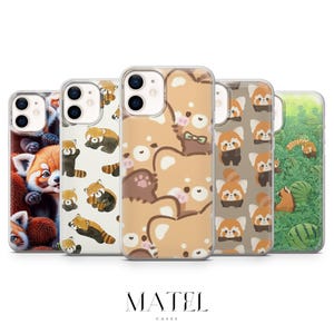 かわいいレッサーパンダの携帯ケース アニマルカバー iPhone 17、16、15、14、13、12、Samsung S25、S24、S23、S22、A56、A16、Google Pixel 10、9A、8、7、6用