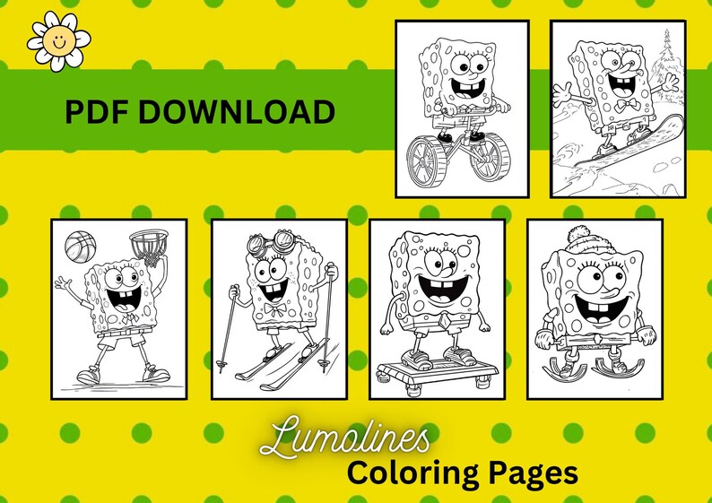 Spongebob Sports Coloring Pages, Funny Scenes, Mini-golf, Biking ...