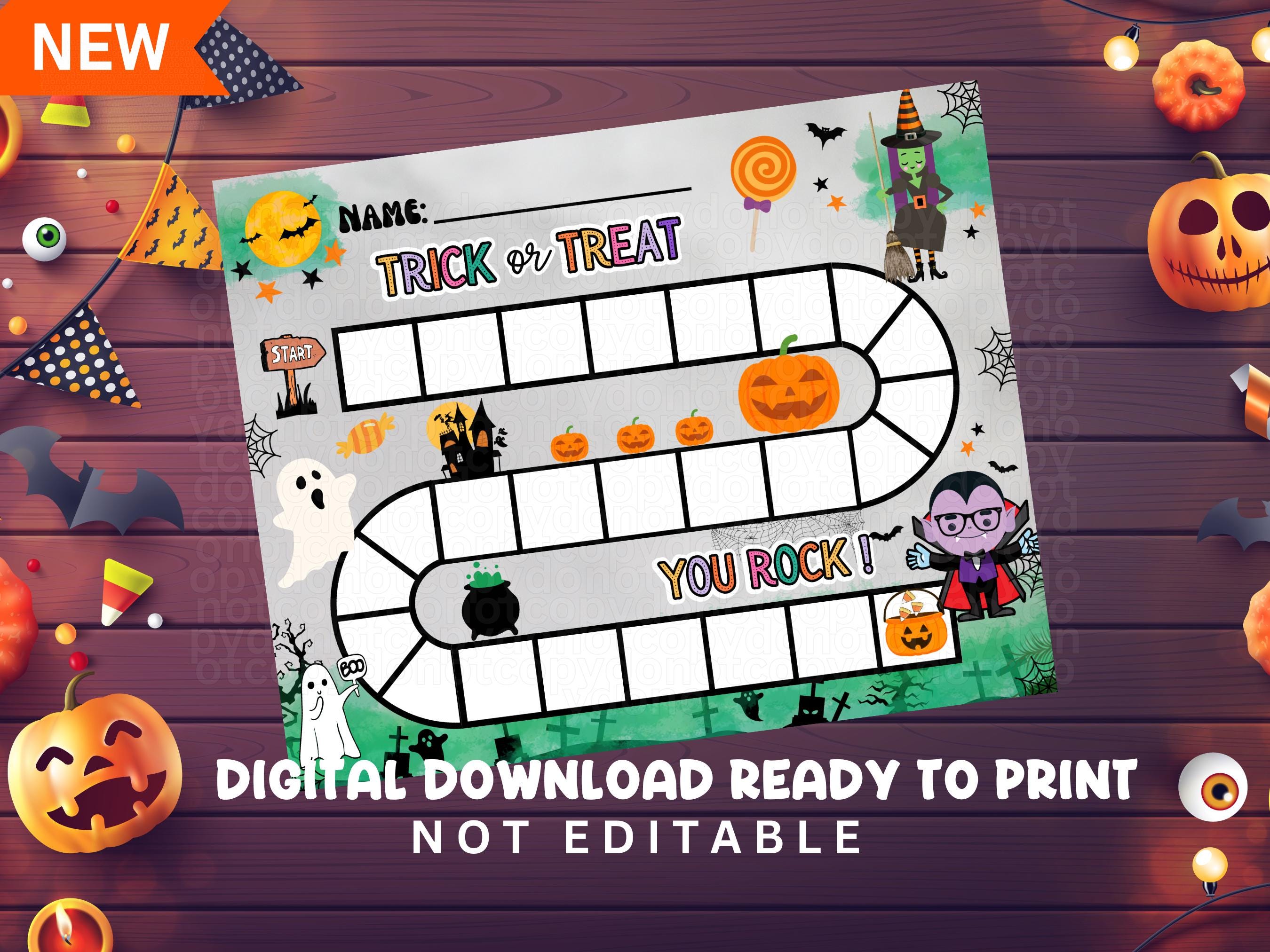 Printable Halloween Reward Chart, Printable Training Chart, Digital ...