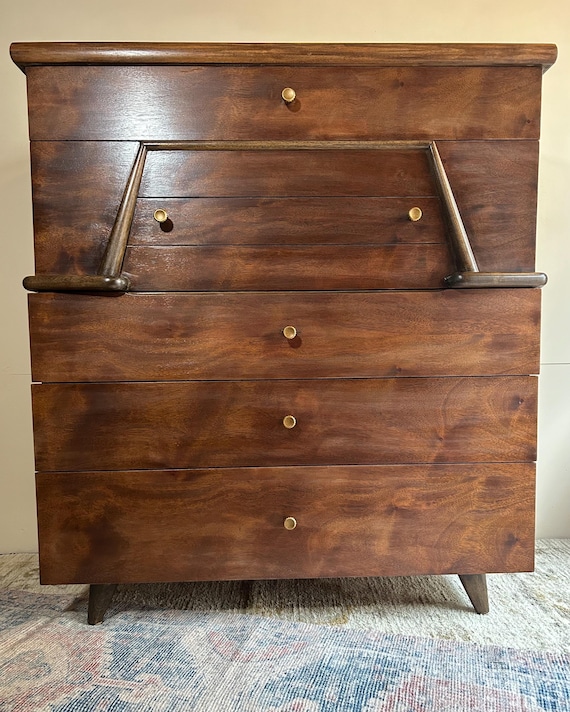 dark brown dresser with gold hardware Dresser 6 Drawer