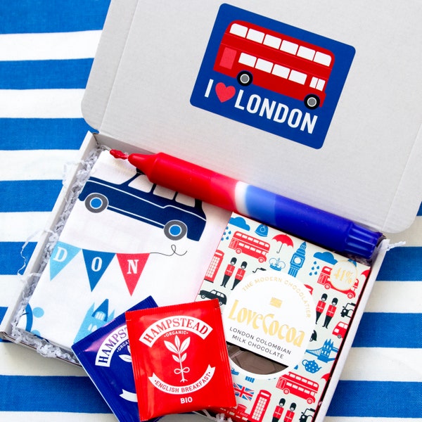 Coffret cadeau boîte aux lettres Love London, panier souvenir Londres