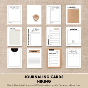 Proyecto Life / Juego de tarjetas para diario digital de 3 x 4 / Diario de senderismo / Diario digital / Scrapbooking