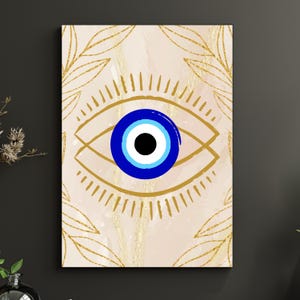 Greek Evil Eye Art: Boho Minimalist Print (Digital Download