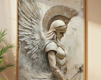 Powerful Greek Goddess Wall Art, Ancient Warrior Printable, Feminine Mythology Decor, Instant Digital Download