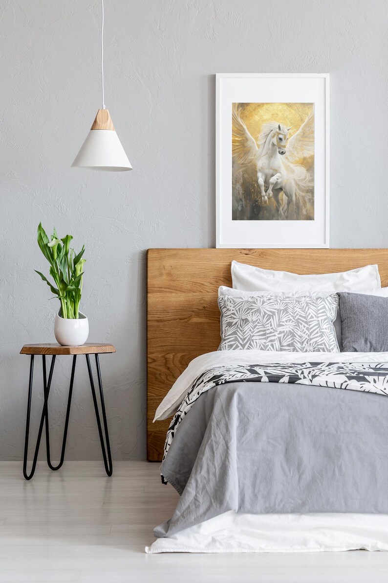 Gold Pegasus Art Print: Mythical Winged Horse (digital Download) - Etsy