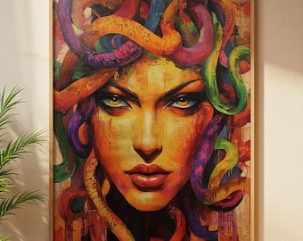 Lámina artística de Medusa: Mitología griega antigua (Descarga digital)